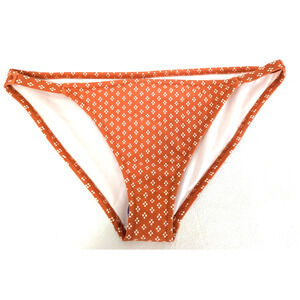 Womens Bikini Bottom Hipster Orange Cream Dot Large Swimwear